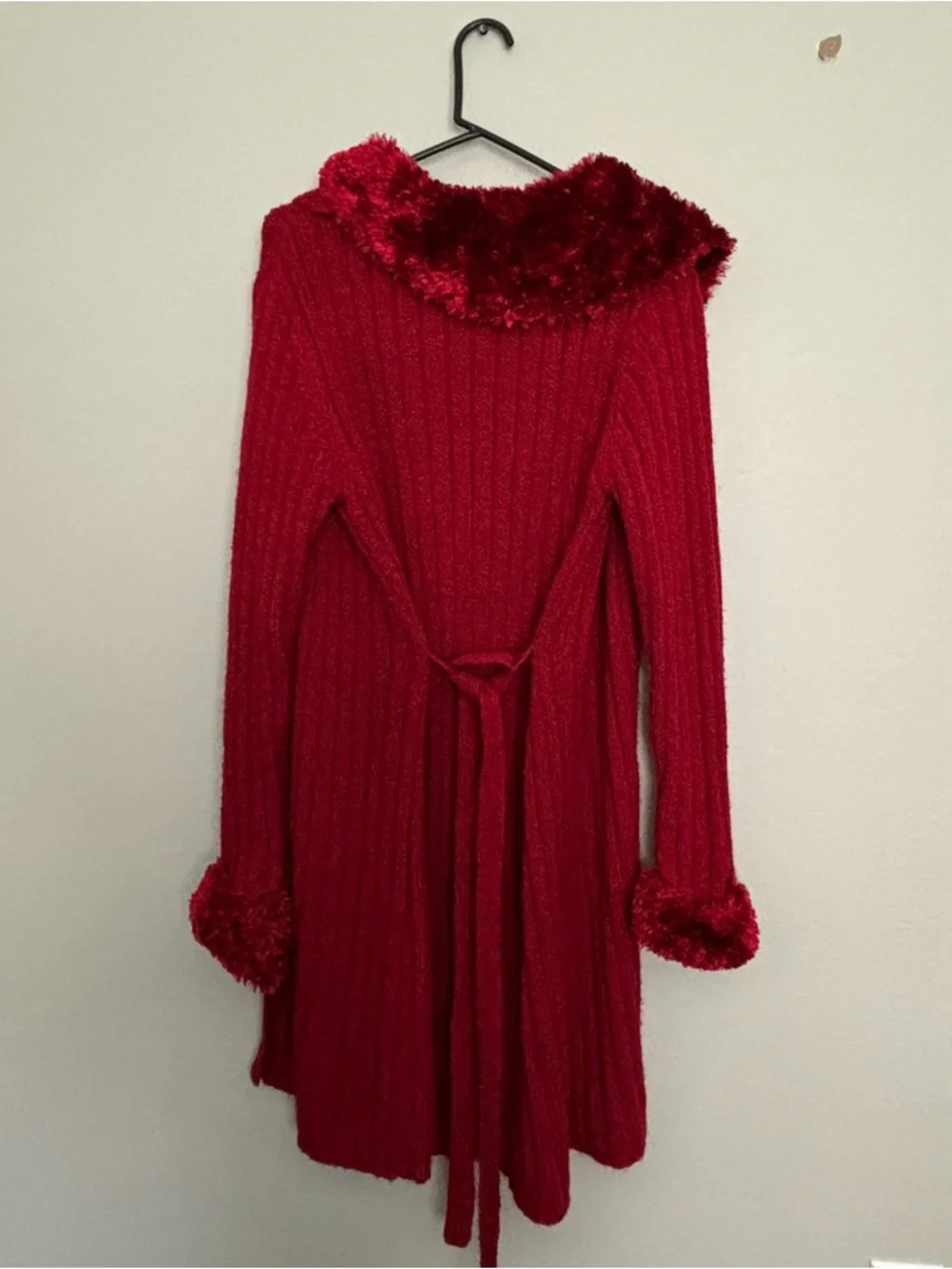 Alliance Deep Red Open Ribbed Cardigan - Picture 2 of 3